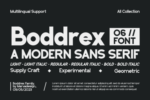 Boddrex: A Modern Sans Serif Font for Clean Branding