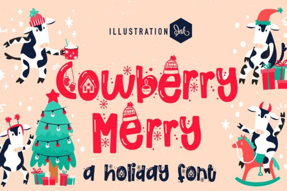 Cowberry Merry Font for Festive Branding